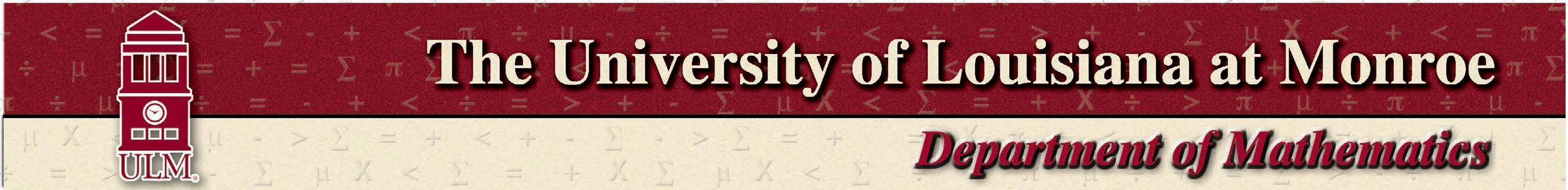 ULM Dept of Mathematics