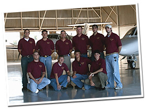 group photo of aviation team