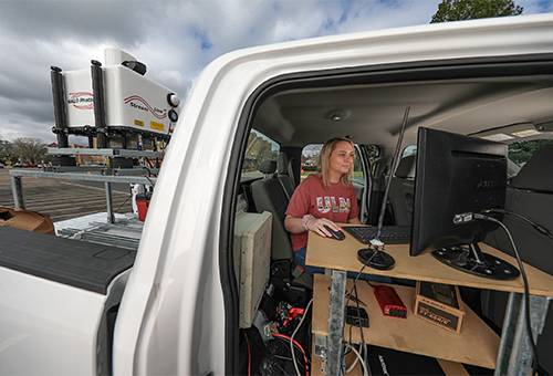 atmospheric science student on the field