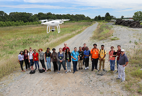 drone instructor with students
