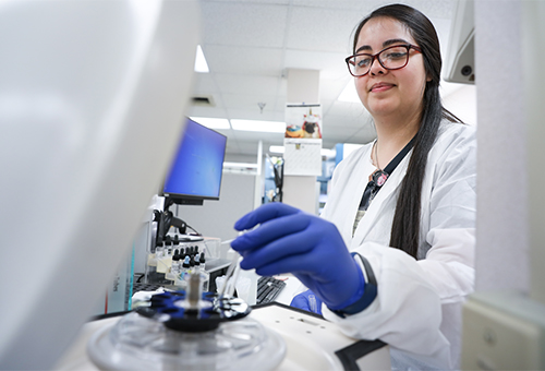 Medical Laboratory Science student testing samples