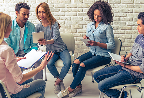 psychology students classroom session
