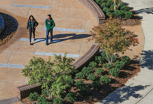 students on campus