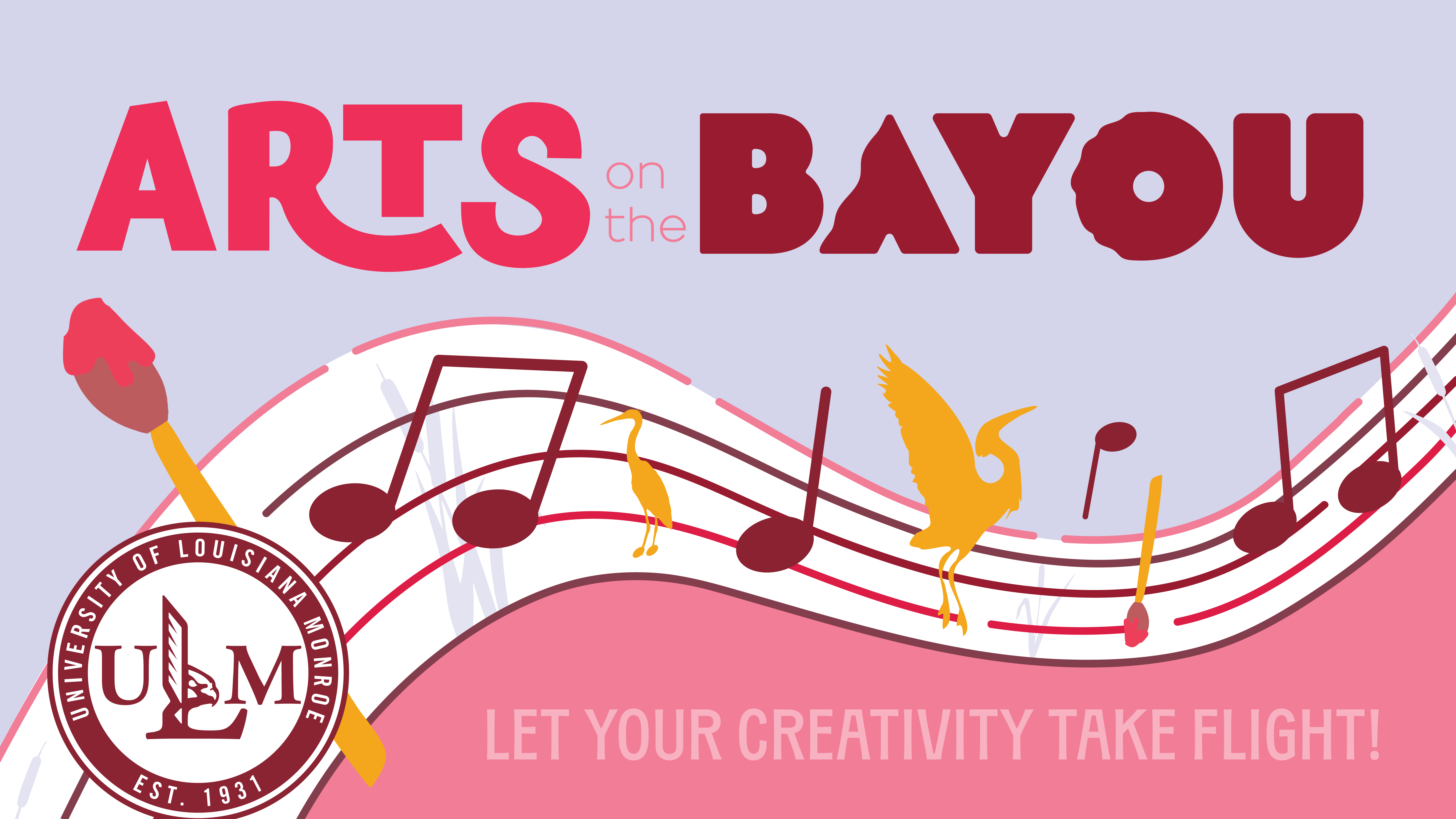 arts on the bayou graphic, let your creativity take flight