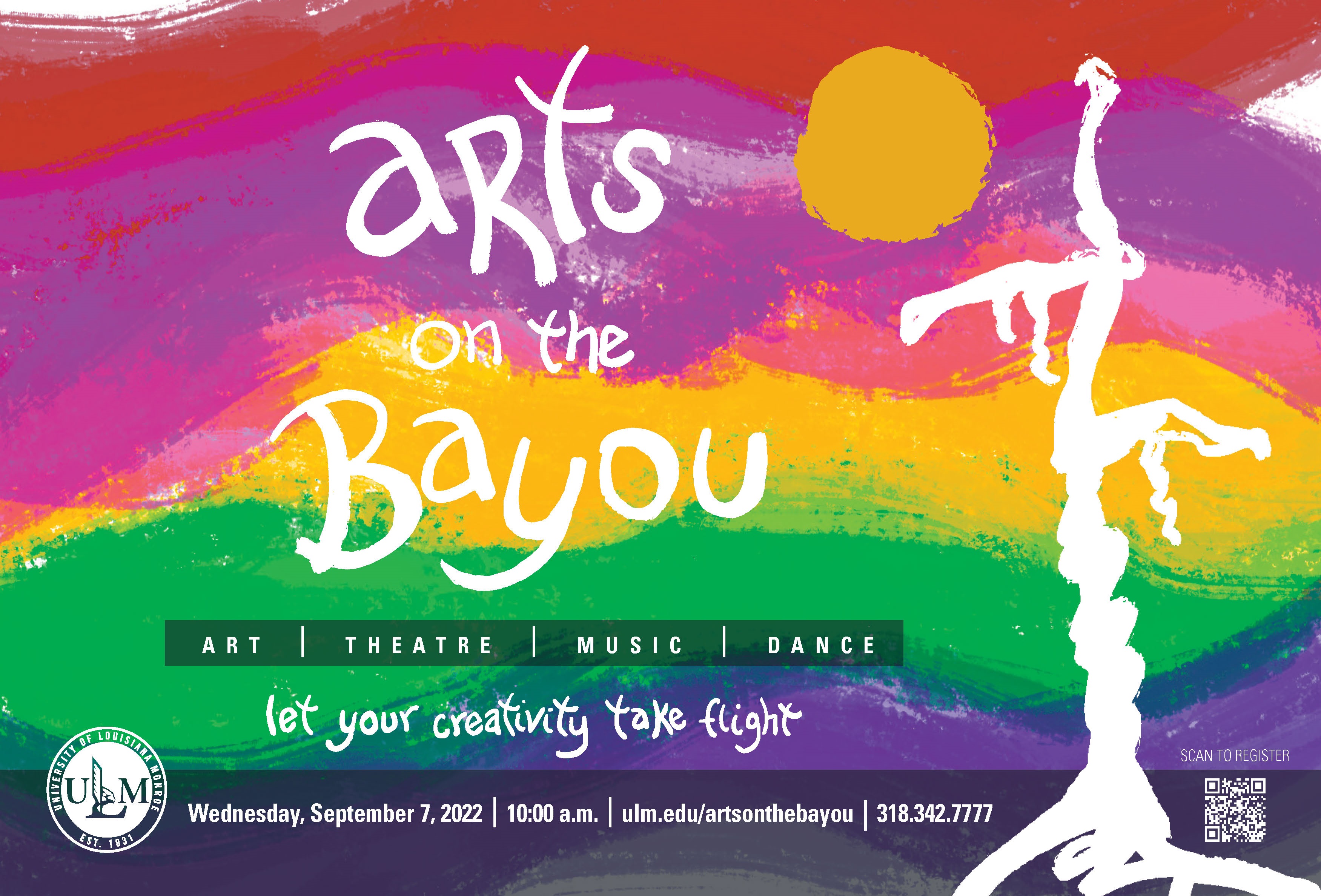 arts on the bayou graphic, let your creativity take flight