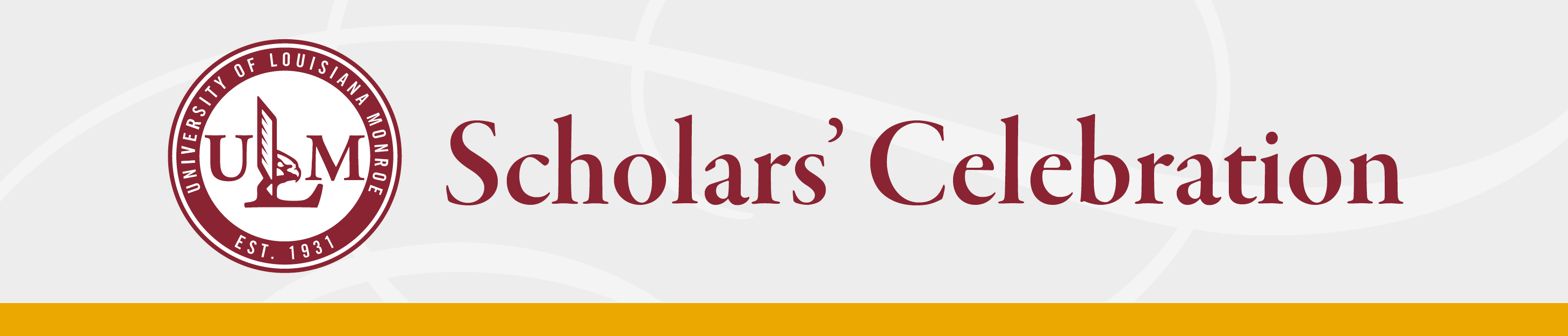 ULM logo with text "Scholars' Celebration" to the right
