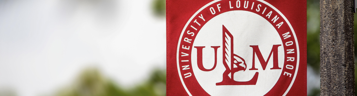 photo of banner with ULM logo imprint