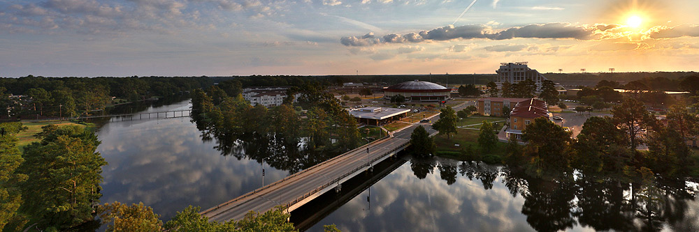 sunrise looking east across bayou