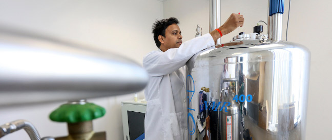 pharmacy student conducting experiment