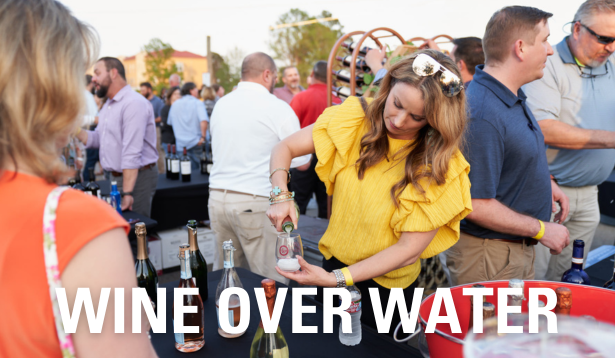 Wine Over Water - woman pouring wine