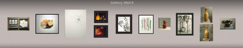 graphic rendering of gallery wall with art pieces