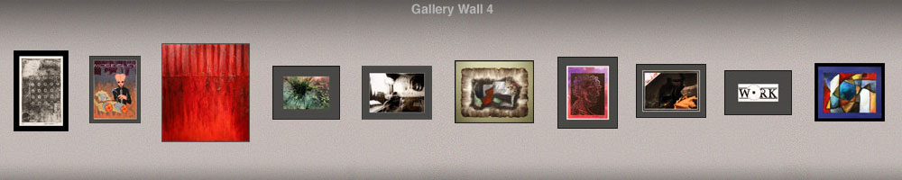 graphic rendering of gallery wall with art pieces