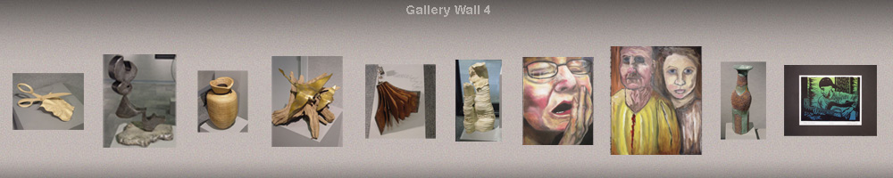 graphic rendering of gallery wall with art pieces