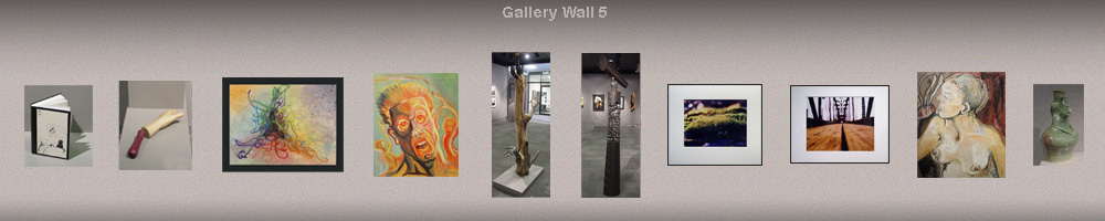 graphic rendering of gallery wall with art pieces