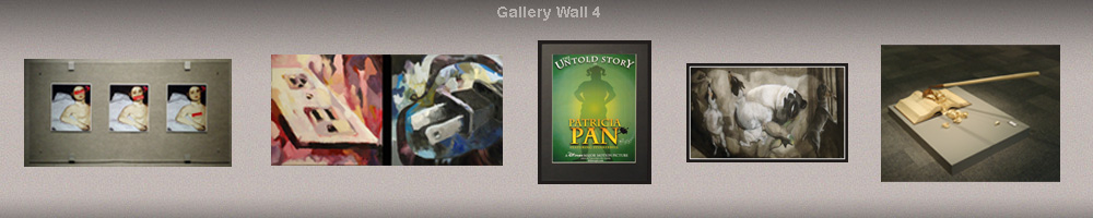 graphic rendering of gallery wall with art pieces