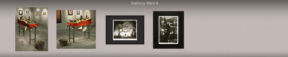 graphic rendering of gallery wall with art pieces