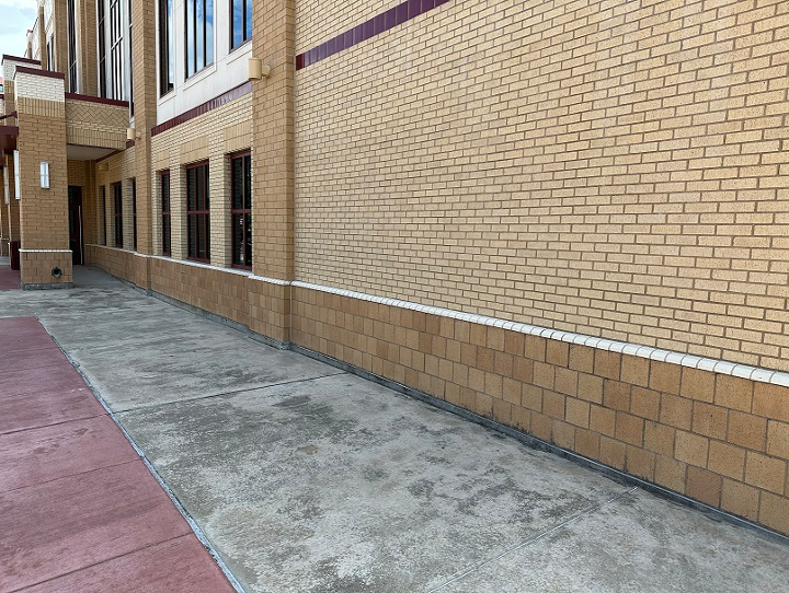 photo of sidewalk in front of Sandel hall