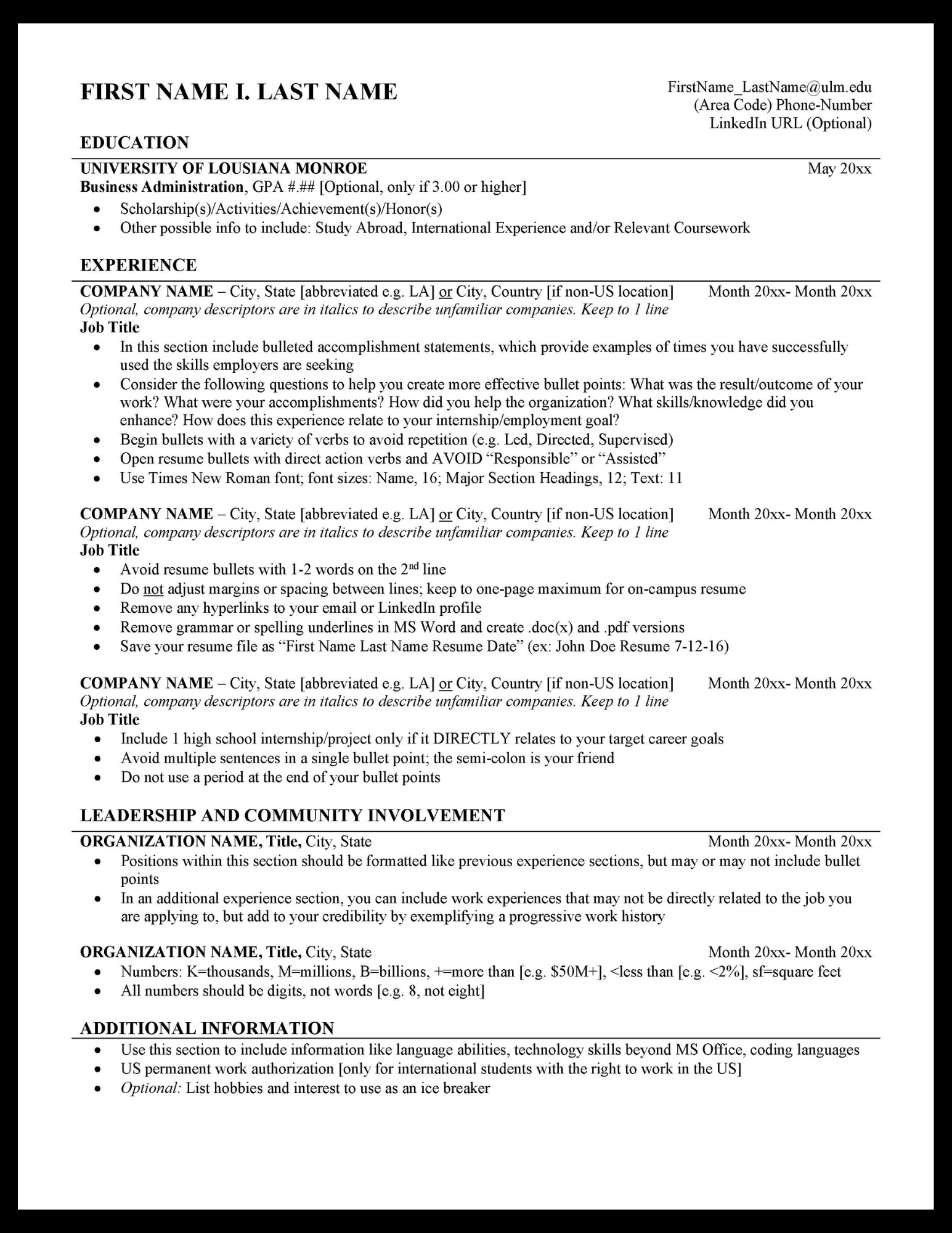 resume help umd