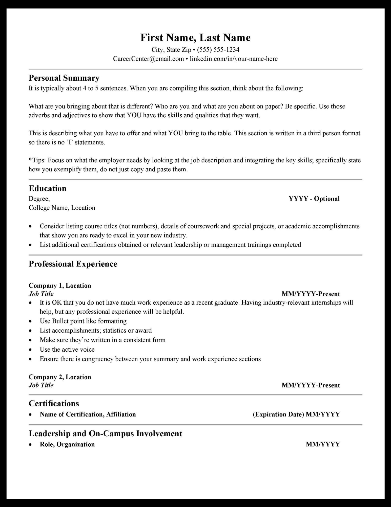 lmu resume help