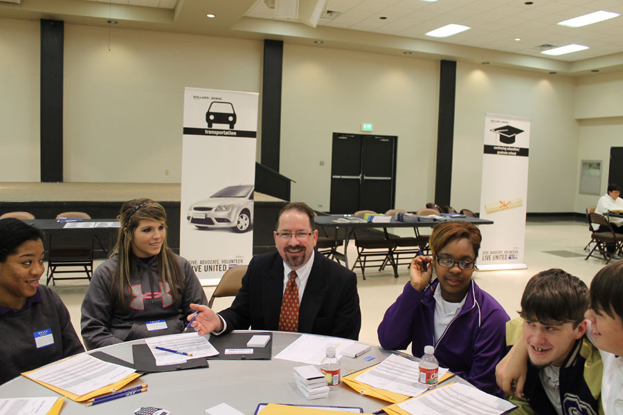 Students and faculty enjoy the Dollars and Sense reality fair