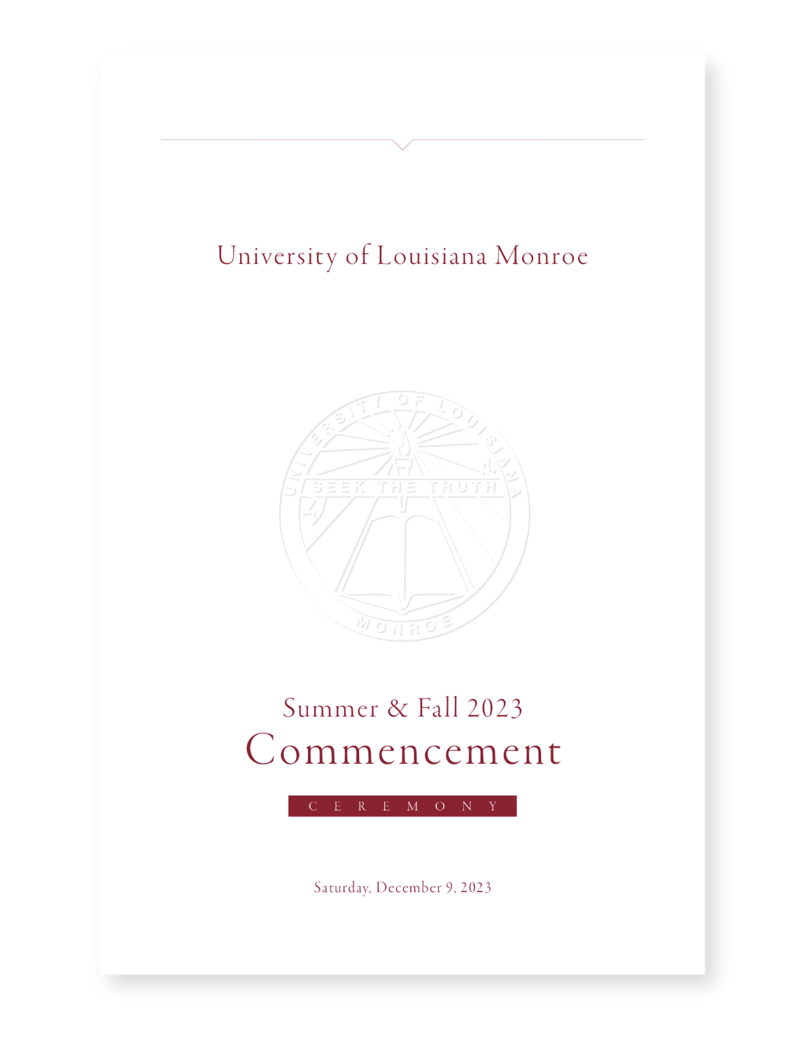 2023 fall summer commencement program 