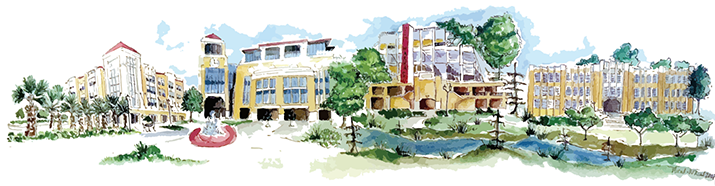 Watercolor of ULM Campus