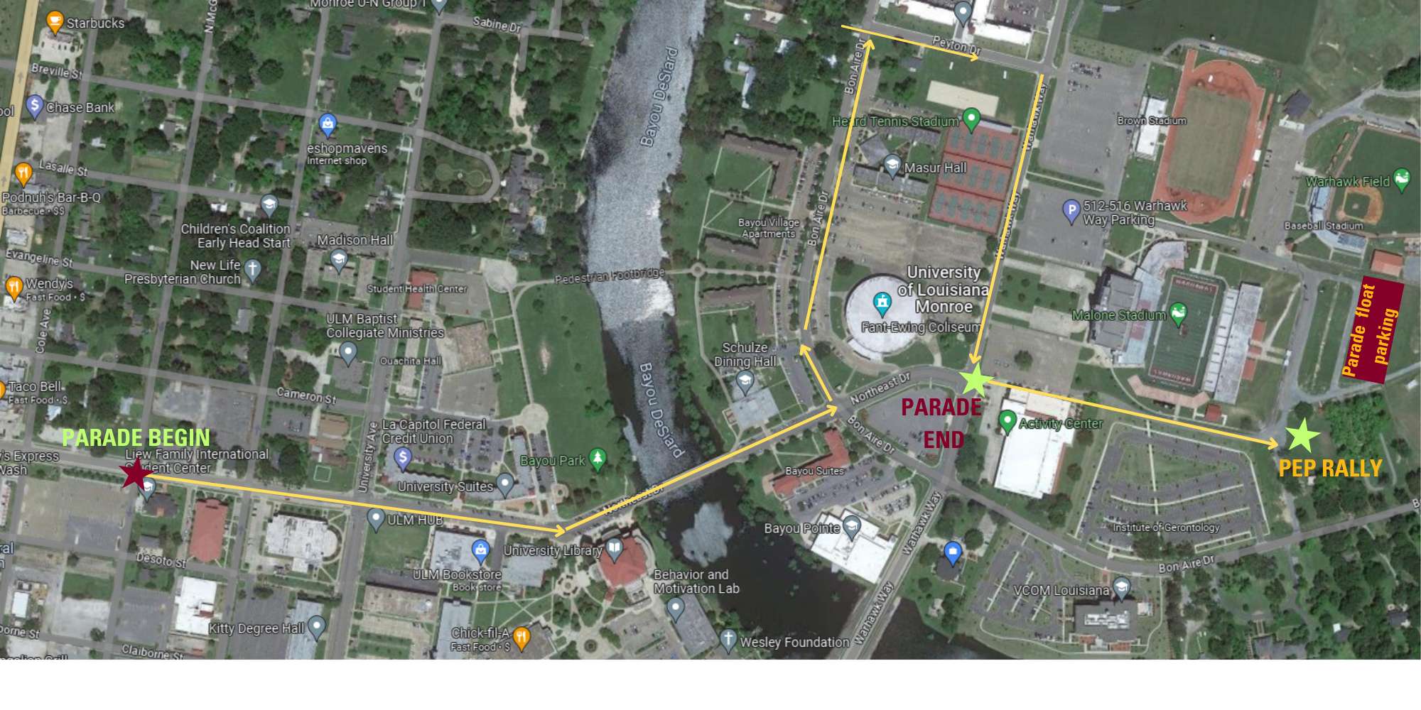 ULM Homecoming map