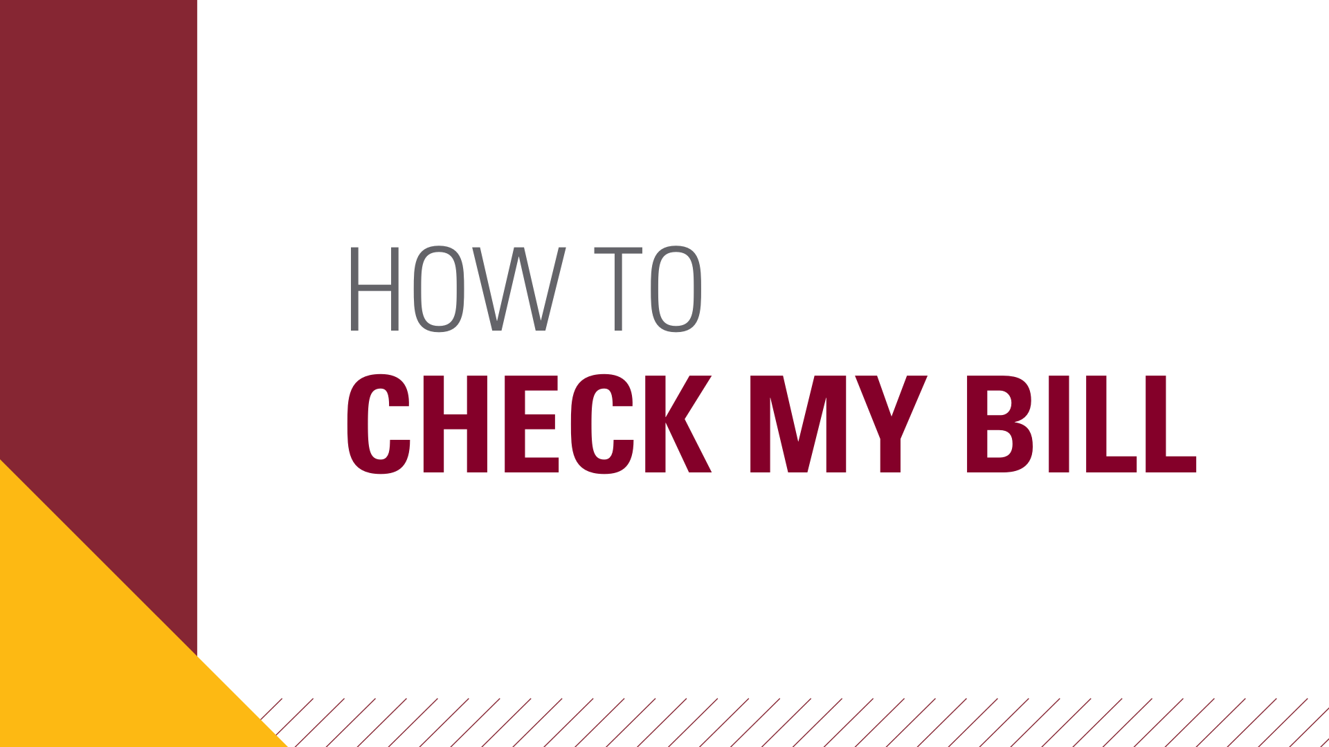 How to check my bill