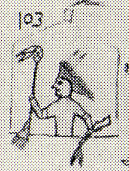 1887--Man in a log cabin wearing a Grass dance costume