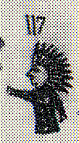 1901--Man wearing Indian policeman's uniform and badge with warbonnet