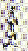 1929--Man wearing coat, cap, and mittens, carrying a cane