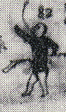 1866--Man with bayonets and rifles stuck in his body