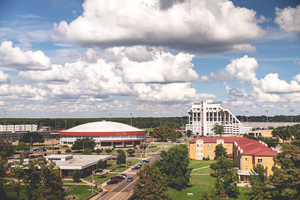 Aerial view of campus