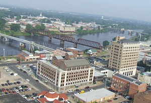photo of city of monroe and river