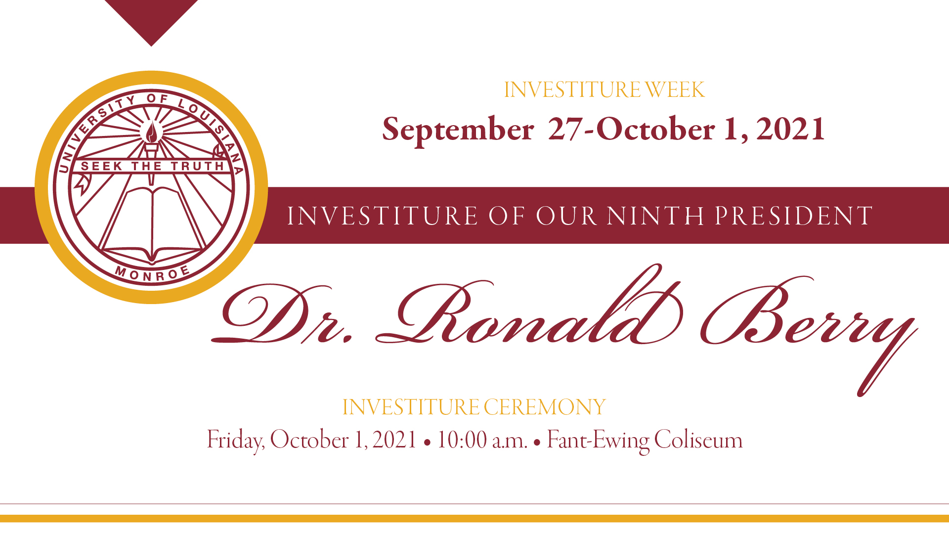 Investiture of our ninth president Dr. Ronald Berry