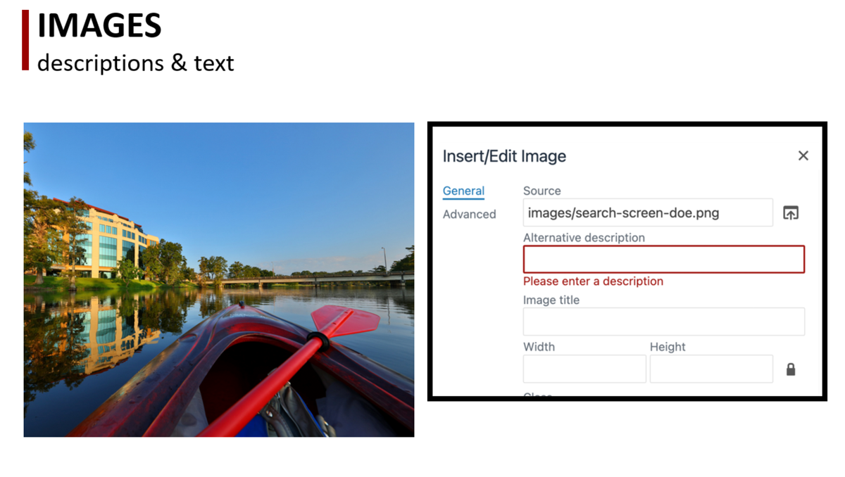 screen shot of pop window in Modern Campus displaying the highlighted alternative text field