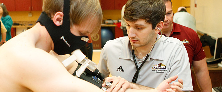 students in human performance lab