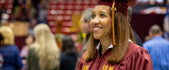 Sonja at graduation, smiling