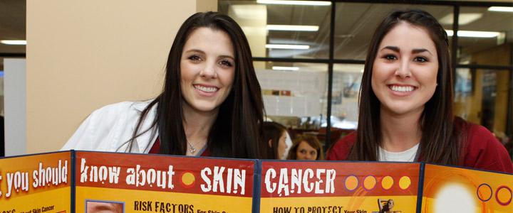 Students at health fair