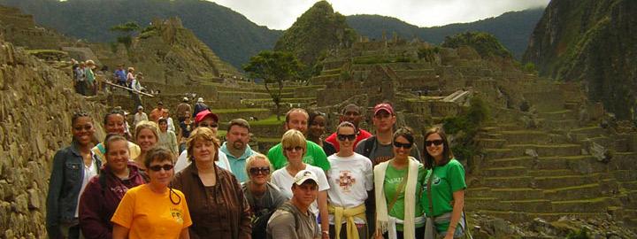 group photo at Macchu Picchu