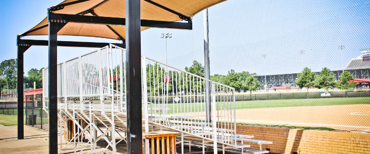 Baseball field bleachers