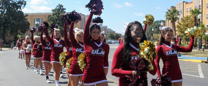 Cheerleaders in the Homecoming Parade