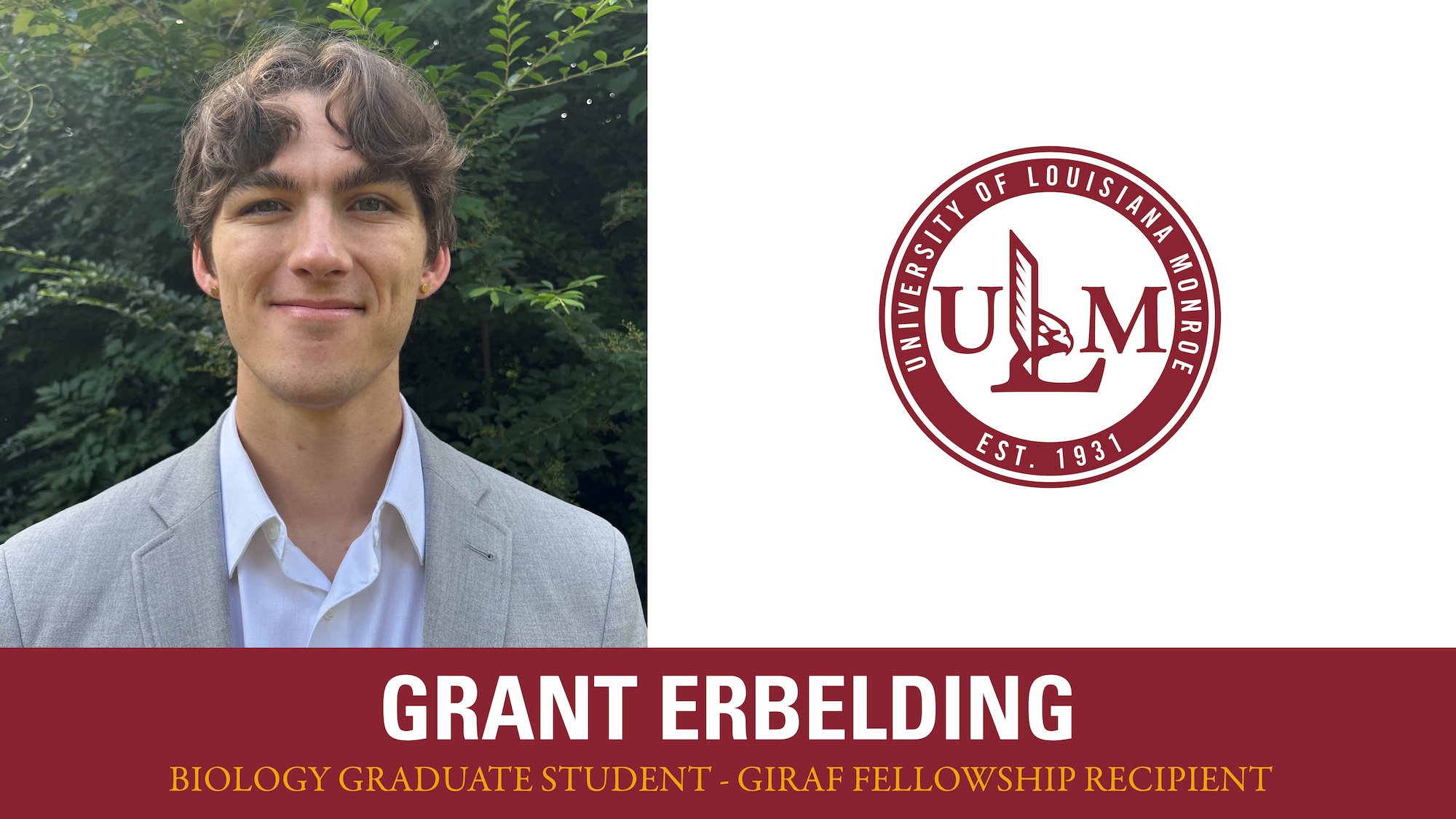 ULM biology graduate student receives $10K fellowship for wetland research – University of Louisiana Monroe | ULM