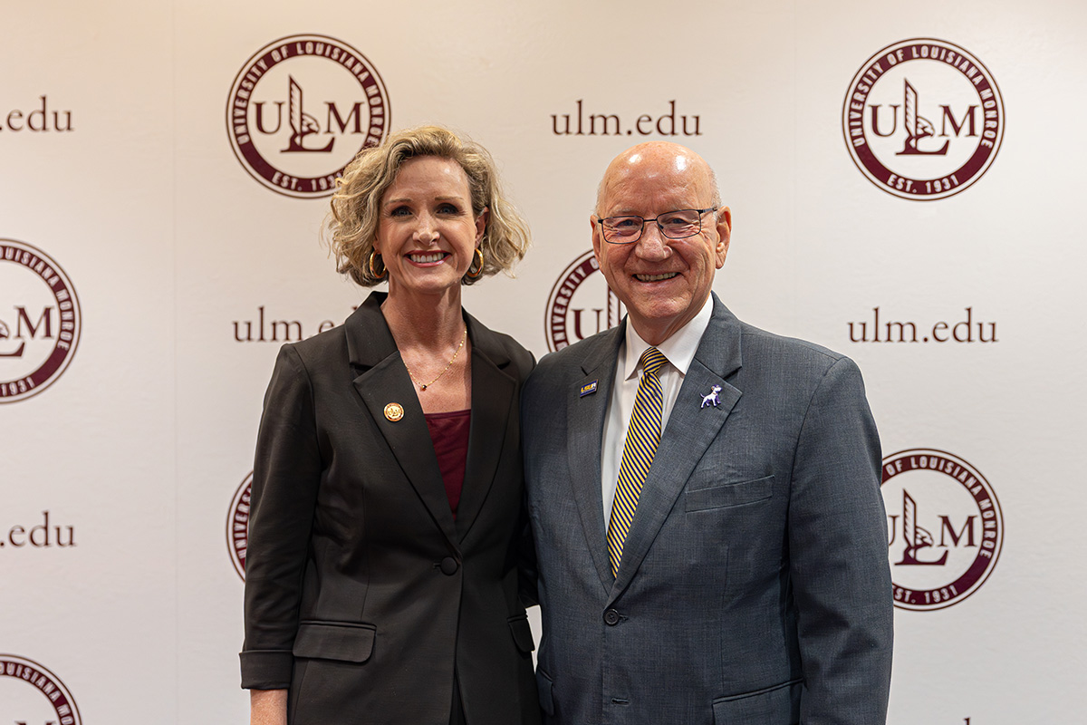 Dr. Carrie L. Castille of ULM and Dr. Paul Coreil of LSUA pose at the signing of an agreement between the institutions. 