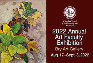 ULM Faculty Art Exhibition on Display Through September 8th