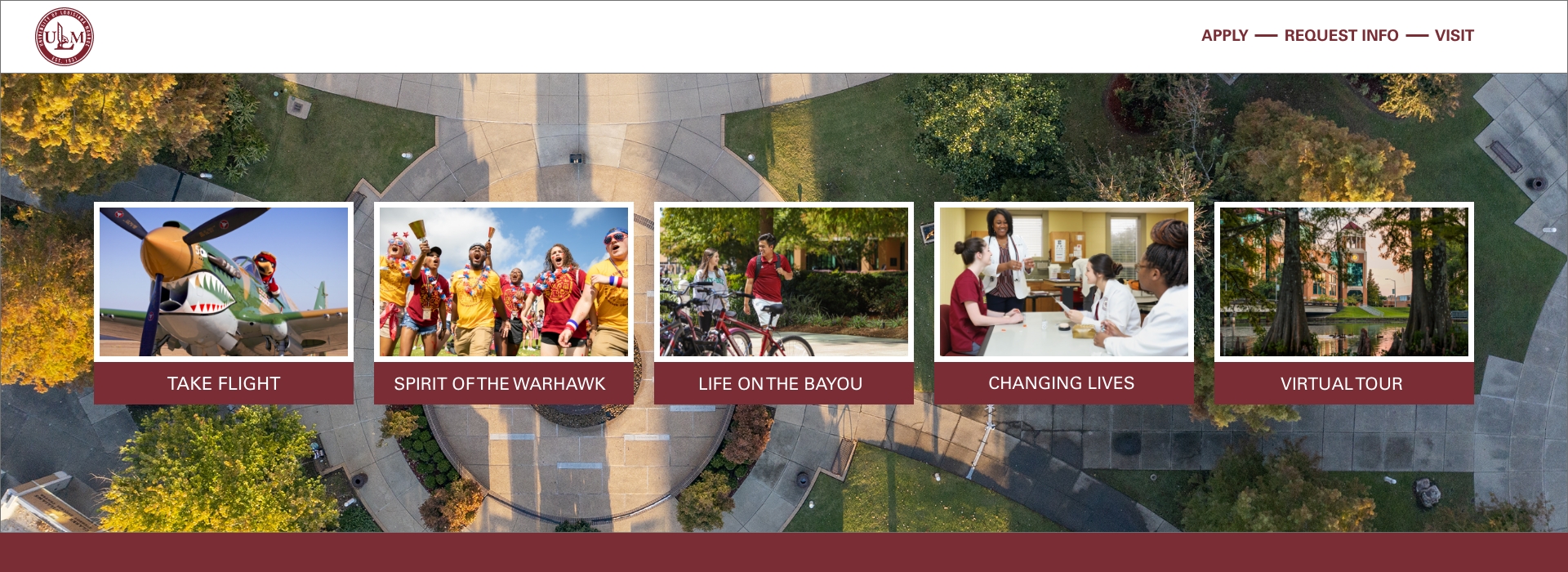 ULM Virtual Campus Tour Banner