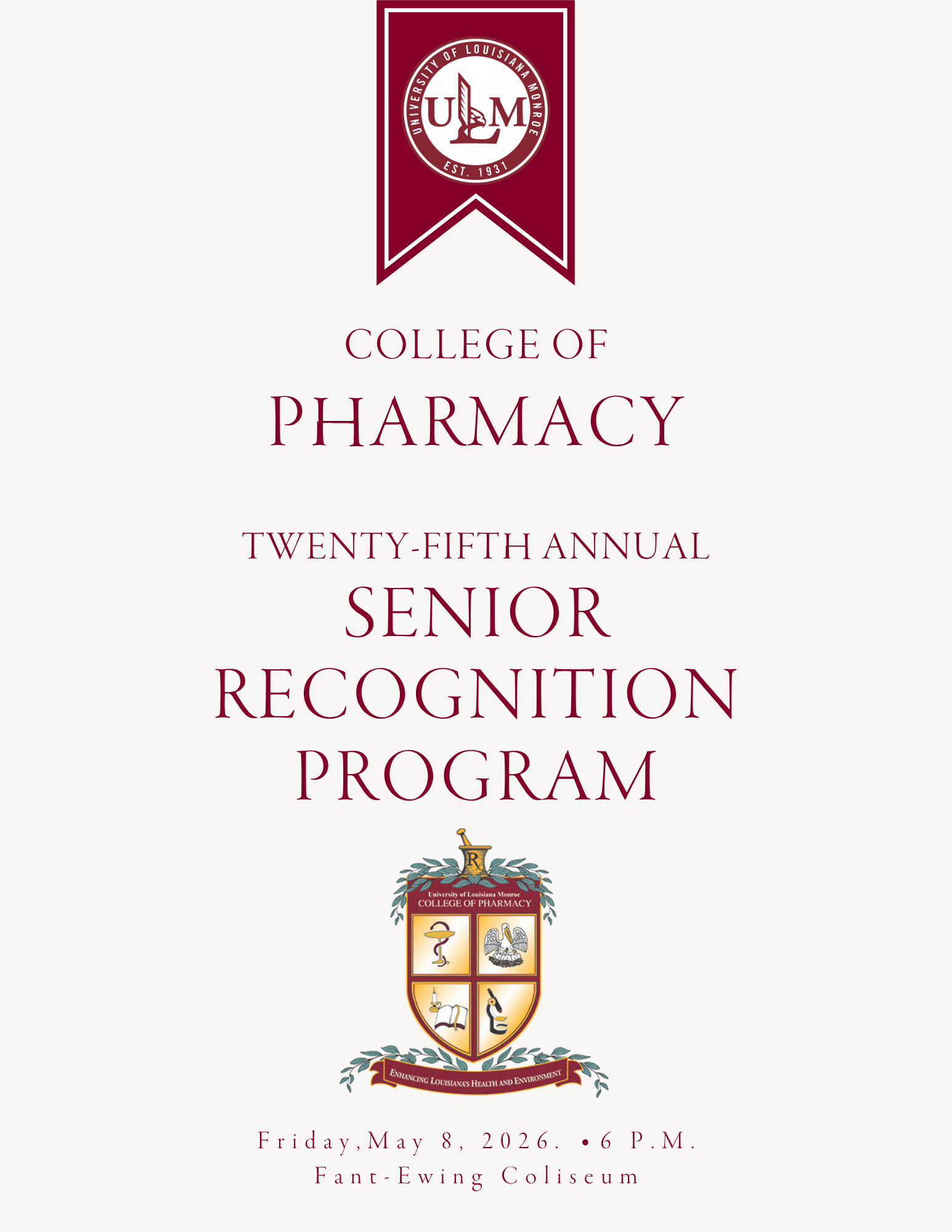 College of Pharmacy 24th Annual Senior Program cover