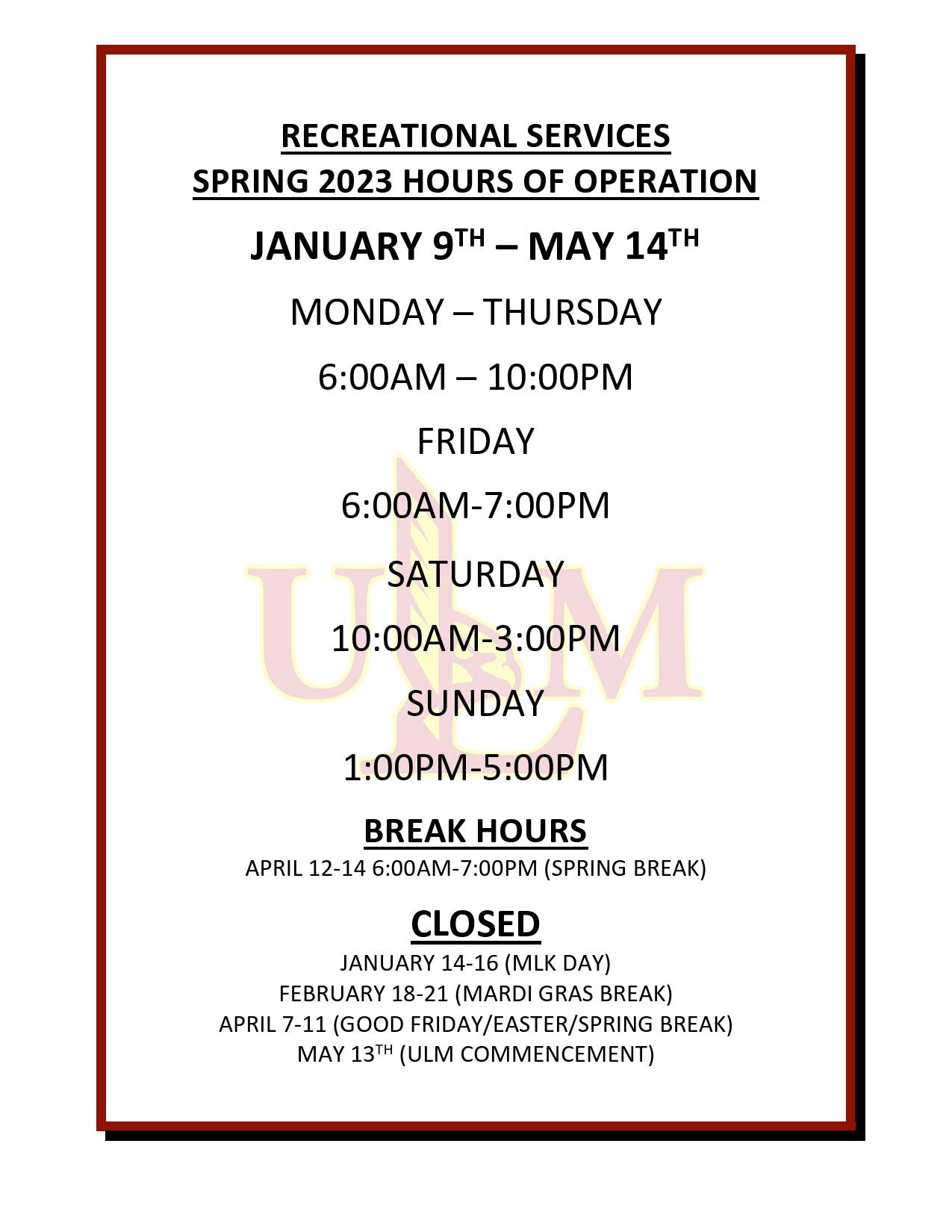 ULM Activity Center ULM University of Louisiana at Monroe