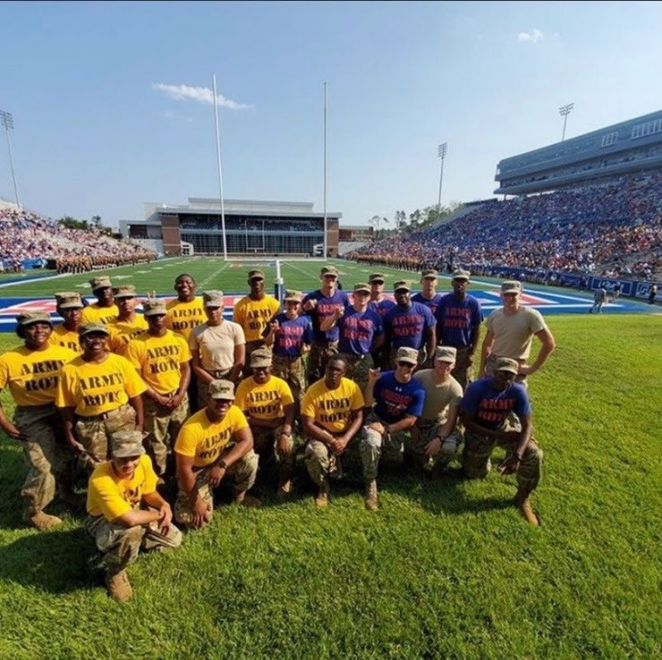 group photo on football field