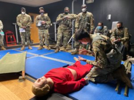 ROTC cadets in training room